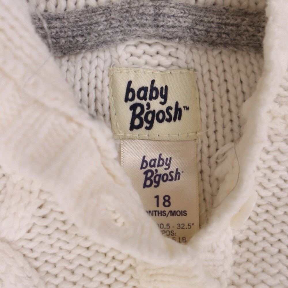 OshKosh B'gosh White Fisherman Knit Bodysuit Tracksuit Sweatsuit Unisex Baby - Picture 5 of 7